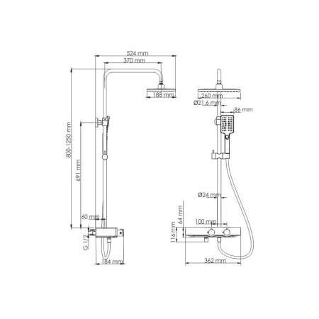 Душевая система WasserKRAFT BK11401CB